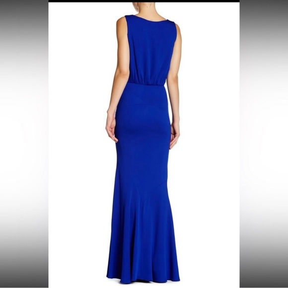 Nicole Miller | Cowl Neck Gown in Royal Blue - Picture 3 of 11